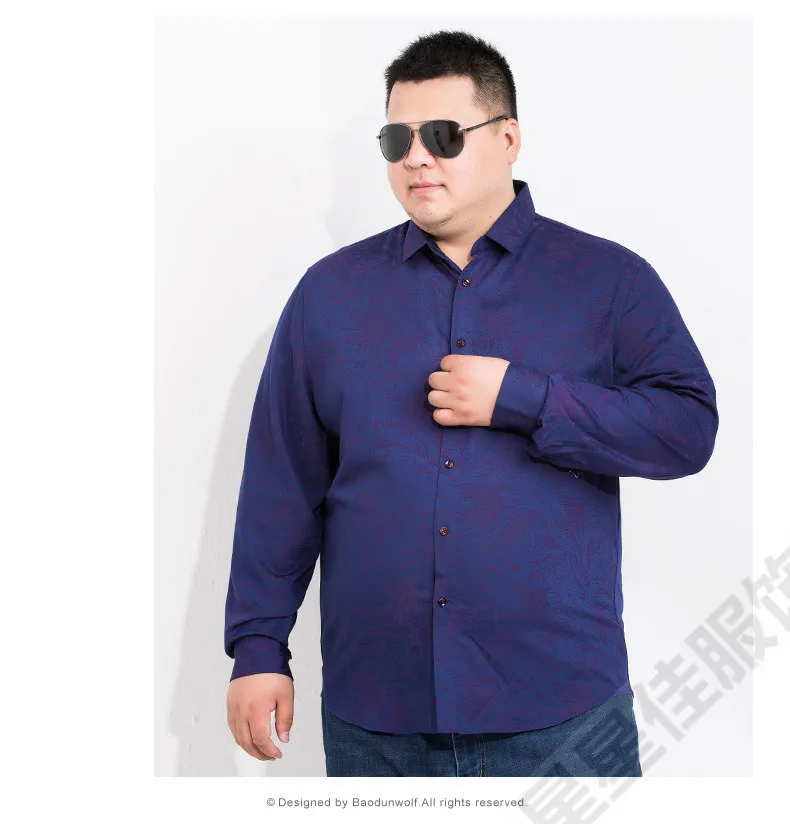 Мужская Роскошная приталенная рубашка с длинным рукавом большие размеры 8XL 6XL