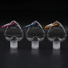 50 мл в форме сердца дезинфицирующее средство для рук гелевая бутылка с кольцом для ключей прозрачный пластиковый многоразовый контейнер школьная подвеска