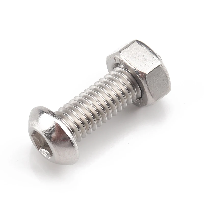 130pcs M6 Hex Button Head Screw Set Thread Metric Hexagon Socket Cap Bolt Nut Washer 304 Stainless Steel Assortment Kit | Инструменты
