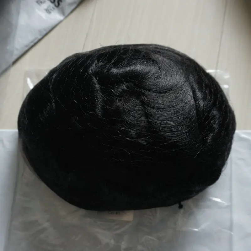 Hstonir моно Пьеса Топ волос с NPU наиболее прочный тупею индийский Волосы Remy удобные кусок волос H033 - Парик Цвет: 1 #