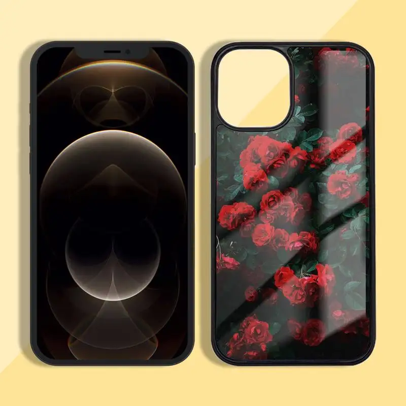 

Red Rose Phone Case Silicone TPU+PC For iPhone11 12 mini Pro MAX 7 8 Plus X XR XS Samsung S20 10 9 8 Plus ultra