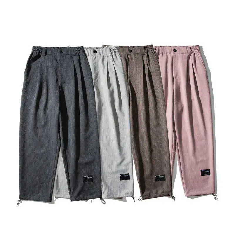 

Spring Korean Wide-leg Pants Men's Fashion Retro Casual Pants Men Streetwear Loose Hip-hop Straight Pants Mens Trousers S-2XL