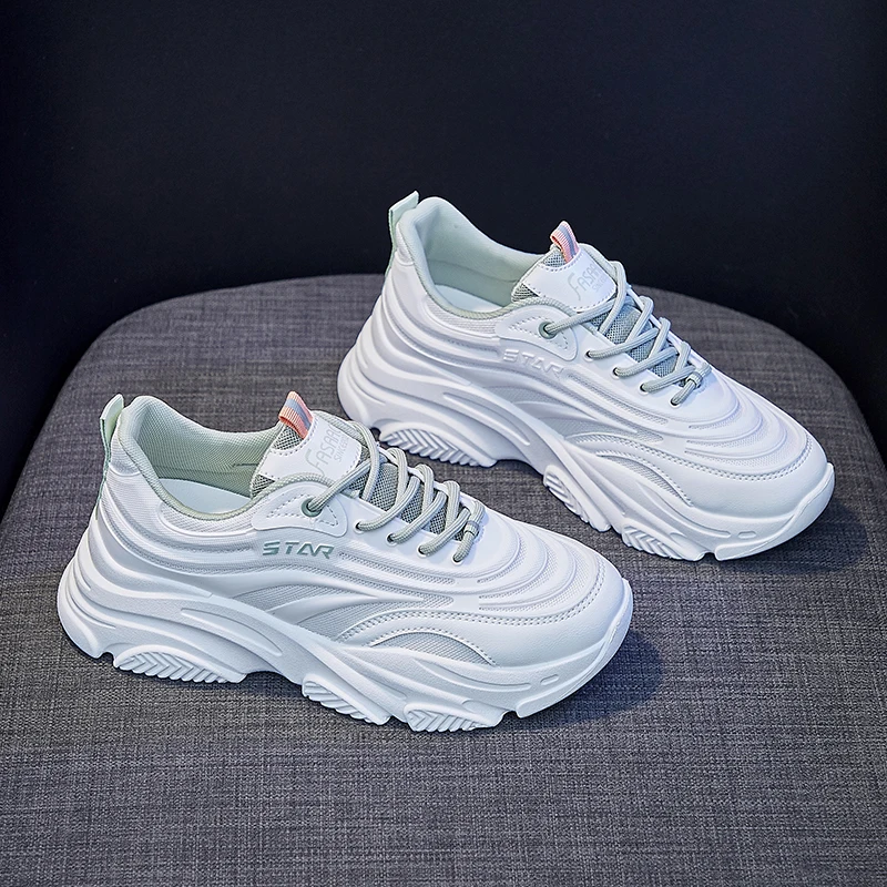 

Кроссовки женские из 2021 искусственной кожи, дышащие, с сеткой, для тренировок, для осени, модная обувь на каждый день