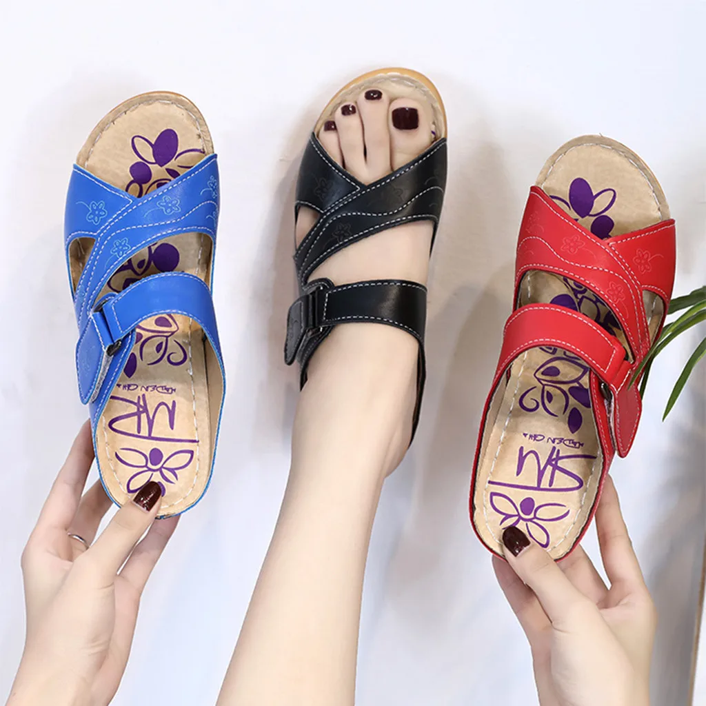 

Sandals Woman Shoes Wedge Solid Color Hick Bottom Letter Printing Mid Heel Fashion Creativity Sandals Women Summer Shoes