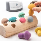 Деревянный грибок сбор игра радужные блоки Монтессори Деревянные детские игрушки развивающие Форма соответствую хватки