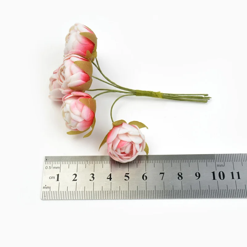 Искусственные цветы 6 шт./лот новый фланелевый букет из розового чая свадебное