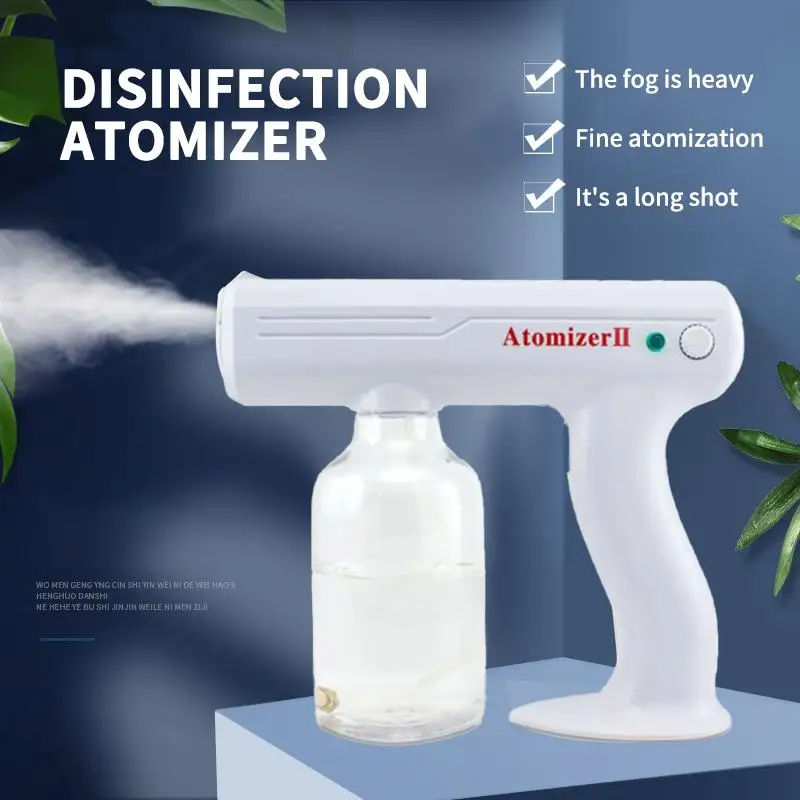 

New Upgraded 800ml Wireless Charging Nano Atomization Anti-clogging Plastic Nozzle Disinfection Spray Blue Light Disinfection