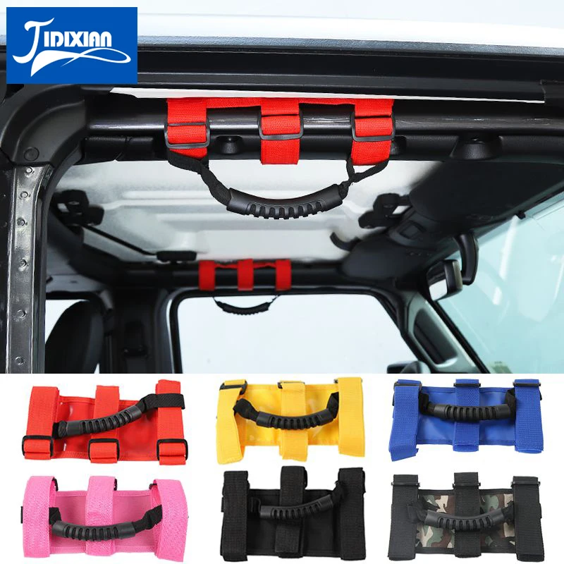 

JIDIXIAN Armrest for Jeep Wrangler TJ JK 1997-2017 Roll Bar Mount Side Grab Handle Kit for Jeep Wrangler JL JT 2018+ Accessories