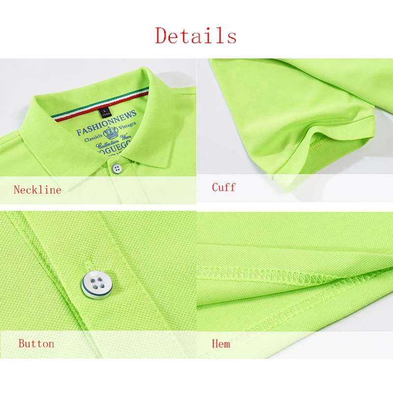 Рубашка-поло мужская хлопковая брендовая Однотонная футболка-поло Повседневная