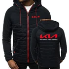 Новинка 2021, мужские толстовки с принтом логотипа автомобиля Kia, свитшот, спортивная одежда с длинным рукавом, повседневная куртка на молнии, толстовка, пальто