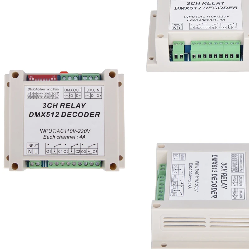 

AC110-220V контроллер декодер RGB светодиодные ленты DMX512 реле используются для светодиодных ламп