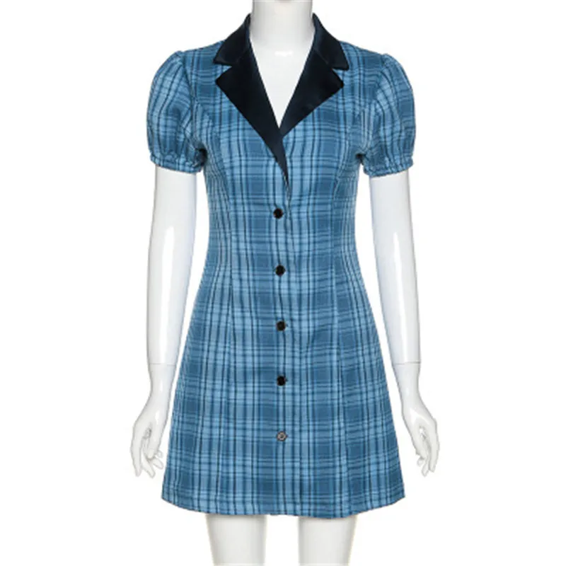 Новинка 2020 летнее женское модное платье женские повседневные платья клетчатое с