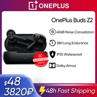 oneplus buds z2 bluetooth earphones 40db active noise cancellation headphone oneplus 9pro 9rt nord 2 9r true wireless stereo