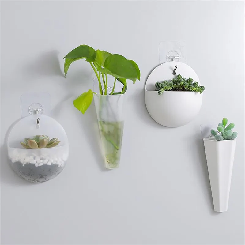 

Wall-mounted Pot Hydroponics Flower Pot Wall Hanging Fish Tank Hanging Vase Aquarium Container Flower Planter Pots