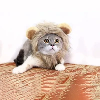 cute lion mane cat wig pet small dog cats costume lion mane wig cap hat for cat dogs fancy costume cosplay toy pet supplies