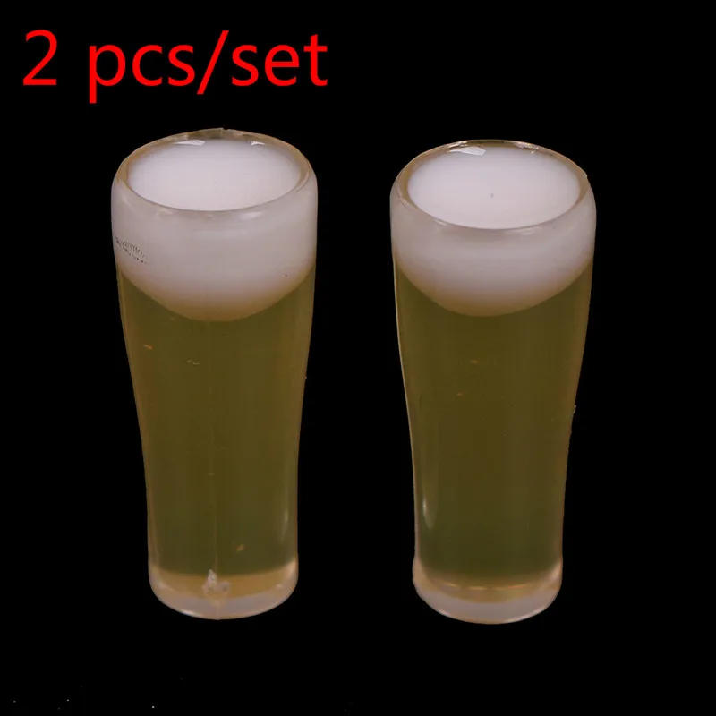 2 PCS Миниатюрные напитки модель игрушка кукла домашний декор мини фрукты из смолы Вино Чай Чашка моделирование 1/12 кукольный домик Миниатюрные аксессуары - Цвет: 2 PCS