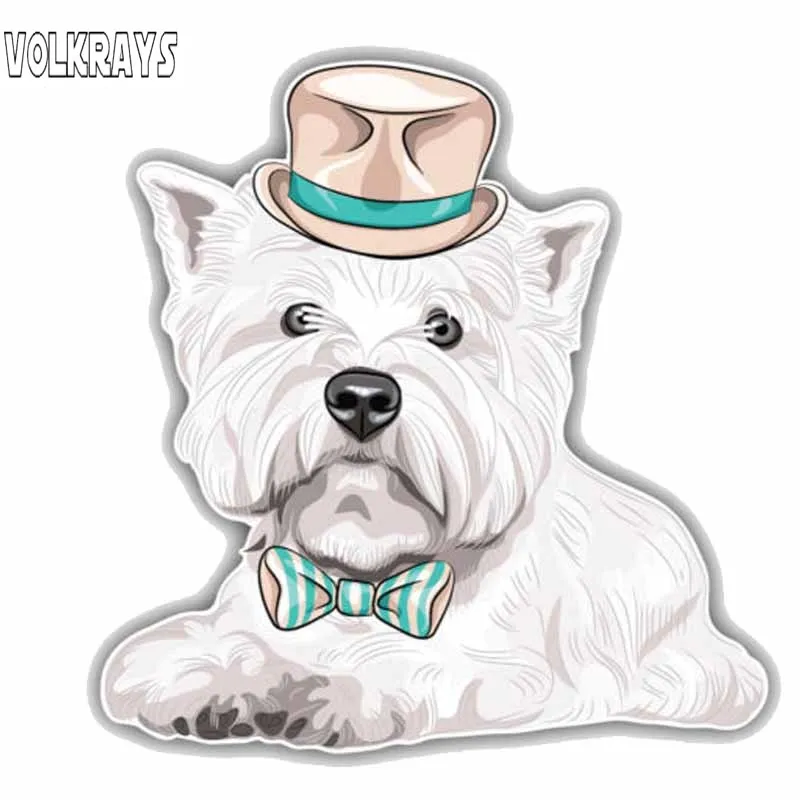 Милые автомобильные наклейки Volkrays хипстерские аксессуары для West Highland White Terrier Dog