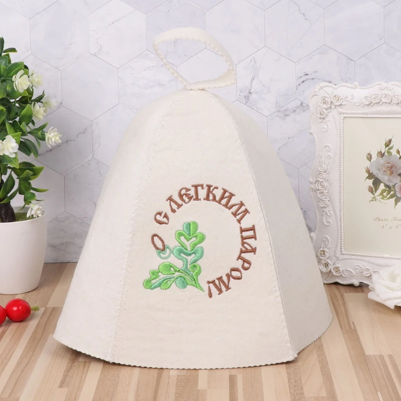 

Wool Felt Sauna Hat Anti Heat Russian Banya Cap For Bath House Head Protection