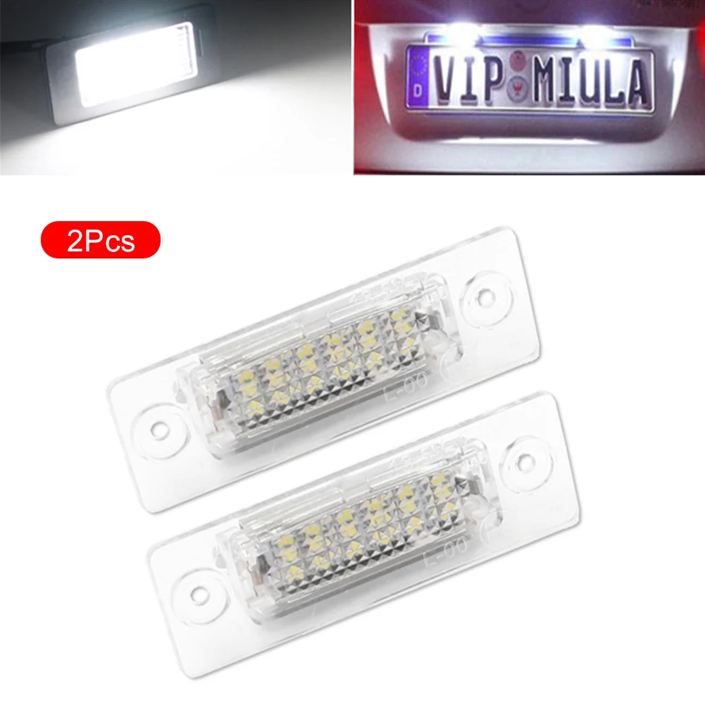 

2PCS LED License Plate Lamp Light for Jetta MK5 T5 Passat 3C Caddy Touran Golf Plus Car Styling 12V White Error Free Lights