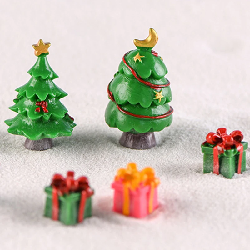 Миниатюрная Рождественская елка статуэтки из смолы сказочный сад современные