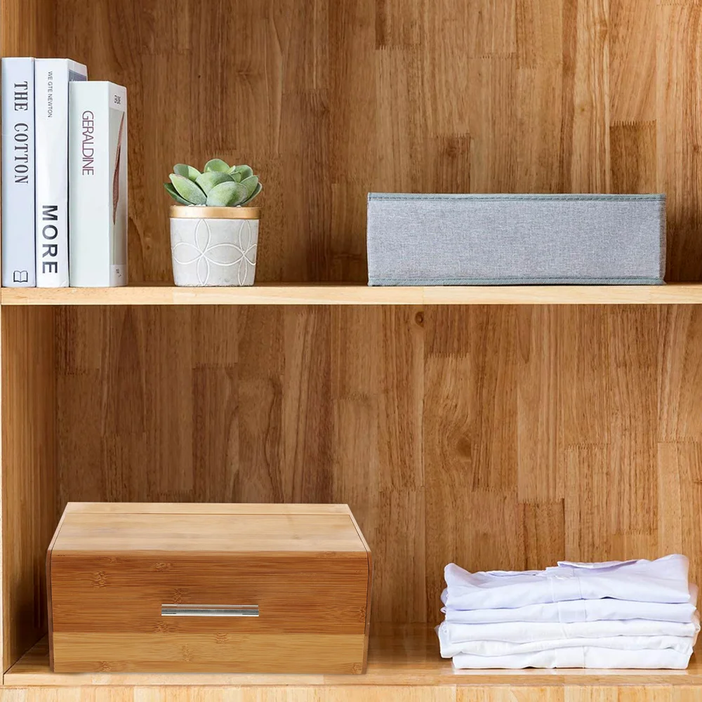 

1pc Bamboo Bread Box Snack Storage Case Bread Holder (Assorted Color)