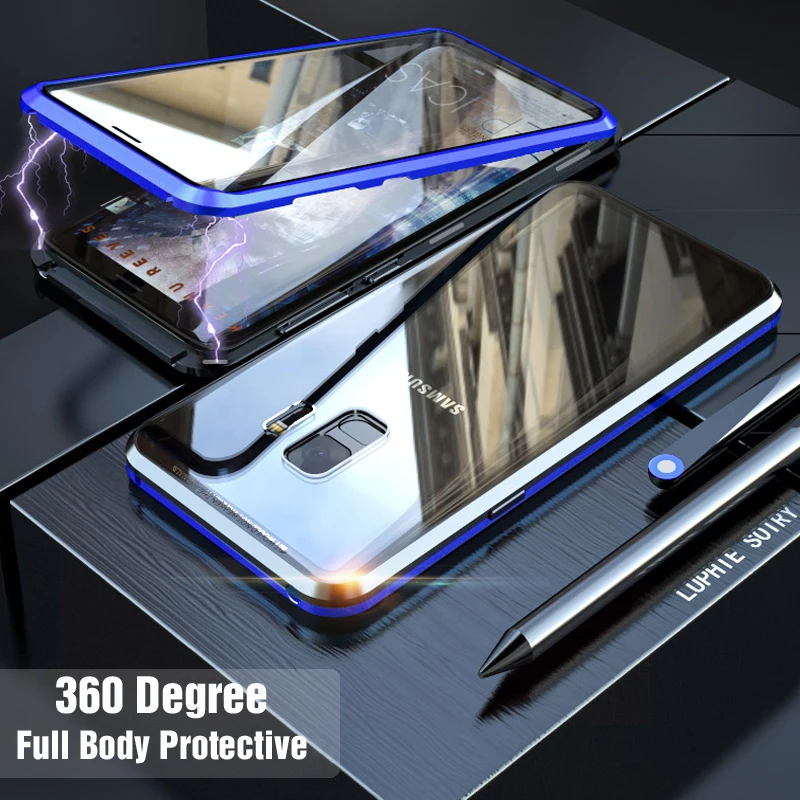 Металлический чехол для samsung S10 S9 Plus Note 9 8 S8 Plus, двухсторонний противоударный чехол из закаленного стекла для samsung S10e Coque