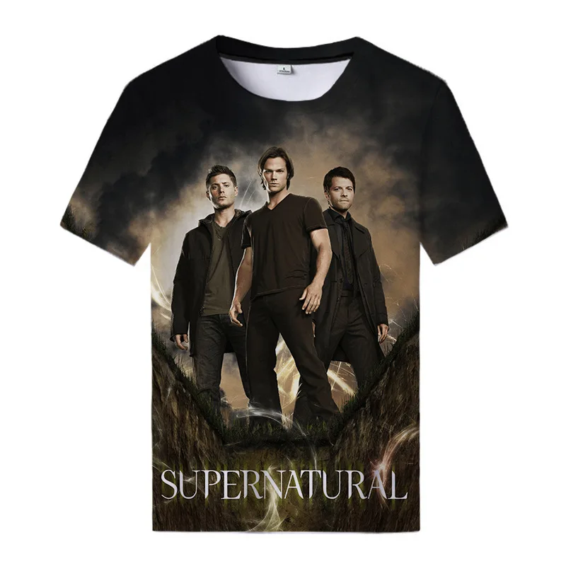 

Supernatural T-shirt Men's 3D Kakashi Clothing Harajuku Anime Tees O Neck Shirt Plus Size Summer Streetwear