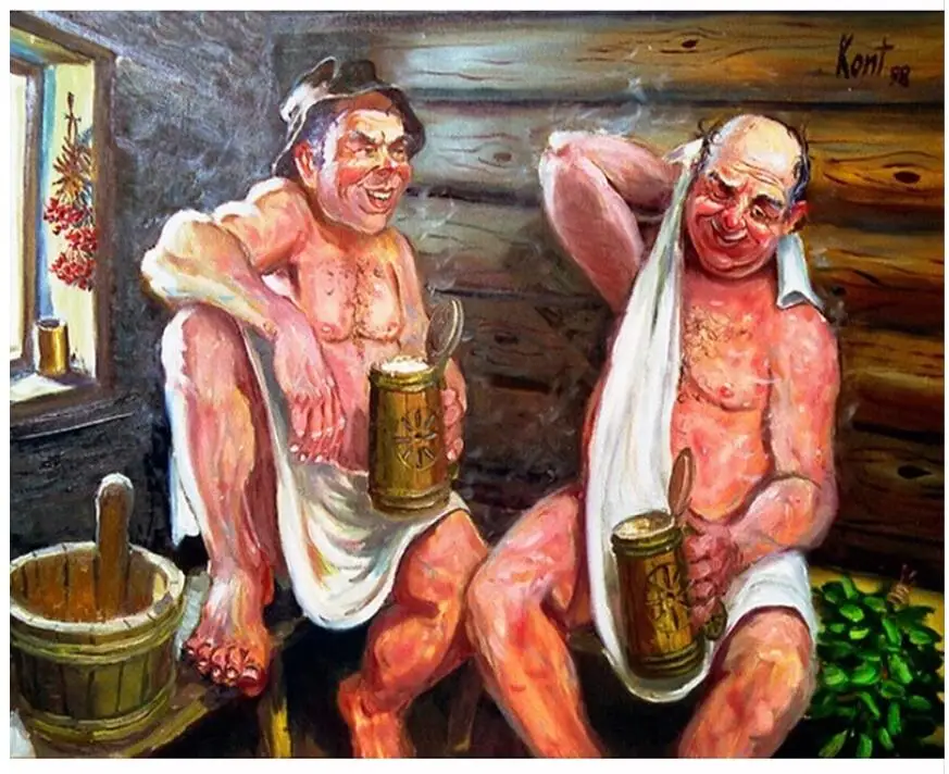 Набор для вышивания "Мужчины в бане" с бриллиантами 5D.