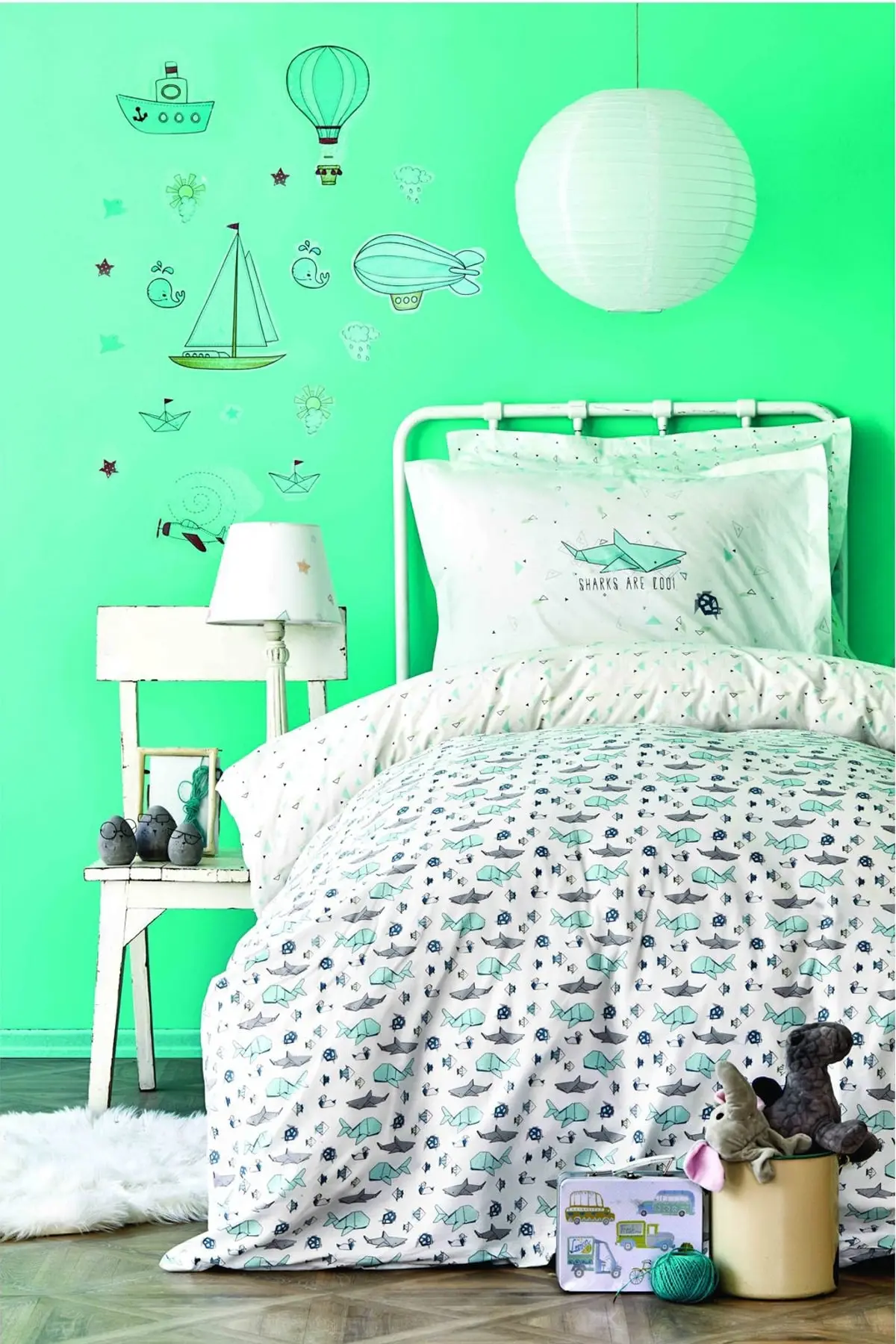 

Домашний текстиль Акула зеленая Rnf Молодежная Одиночная индивидуальная пододеяльник