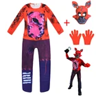 Костюм для косплея Phantom Freddie для детей, аниме-комбинезон, боди для мальчиков и девочек с маской и перчатками, забавная одежда для вечеринки