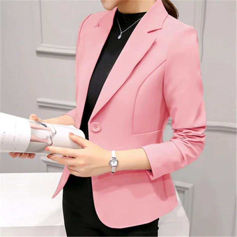 

2021 Women Black Slim Fit Blazer Jackets Notched Office Work Blue Blazer Outfits Casual Tops Long Sleeve Outerwear Coats