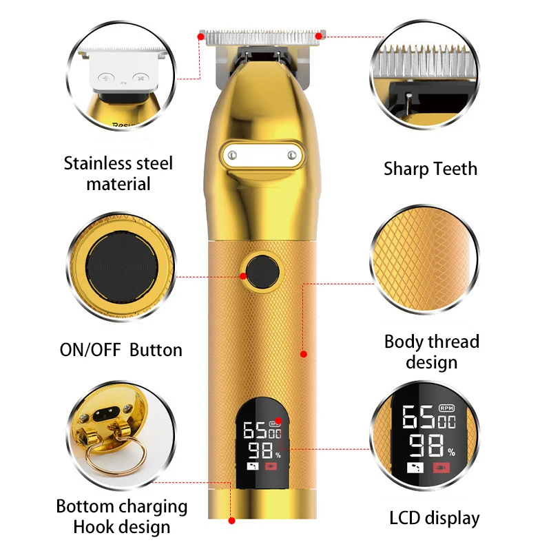 Профессиональная машинка для стрижки волос с ЖК дисплеем триммер электробритва