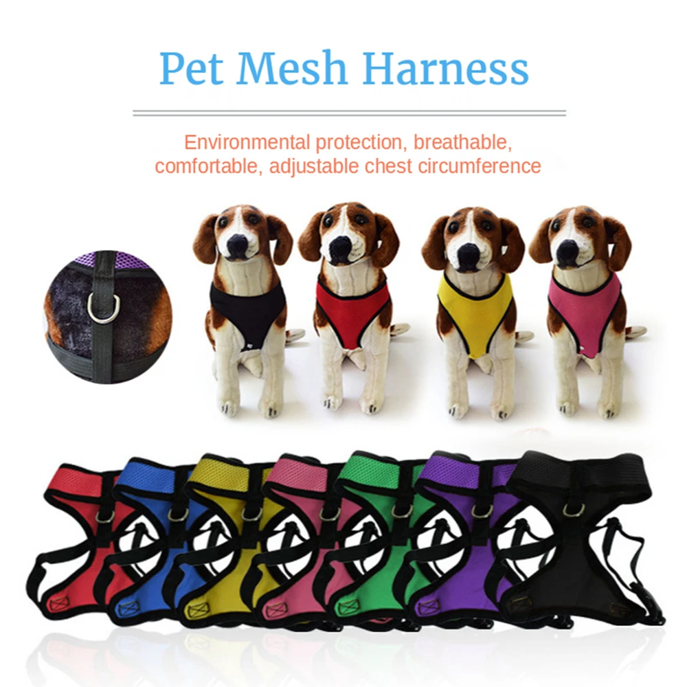 

Pet Dog Chest Strap Breathable Mesh Harness Vest Training For Dogs Soft Portable Pet Harness For Little Middle Dogs Cats Puppy