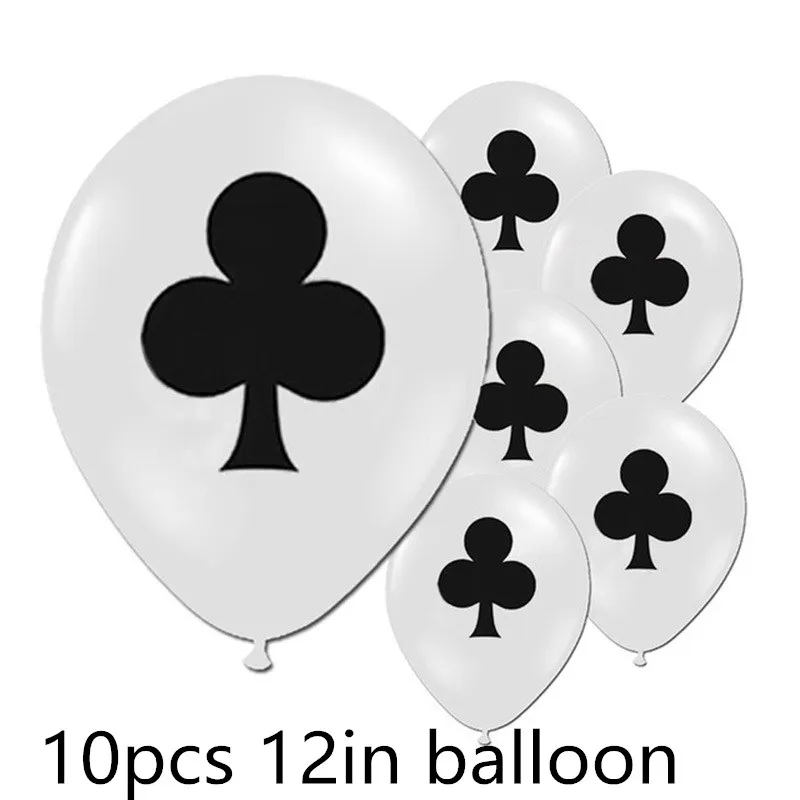10PCS Plum blossom Вечерние принадлежности для украшения игральных карт, одноразовые столовые приборы, набор баннеров, воздушных шаров для взрослых, игрушки для покера, вечерние украшения - Цвет: 10PCS Plum blossom