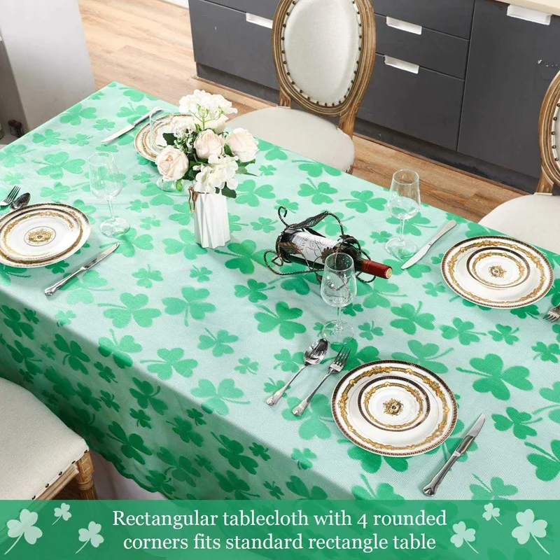 В стиле Св. Патрика День Святого Валентина скатерть 60x84 дюйма зеленого цвета с