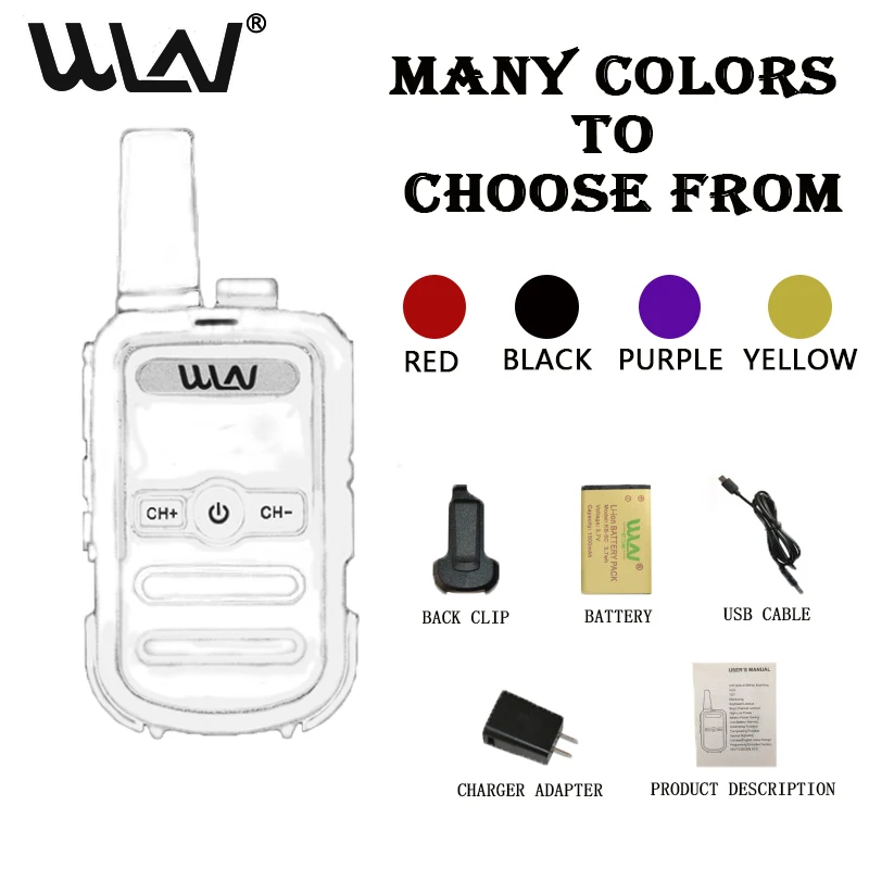 2021 NEW 2pcs WLN KD-C51 MINI handheld fm transceiver portable two way Radio Ham HF cb radio Walkie Talkie