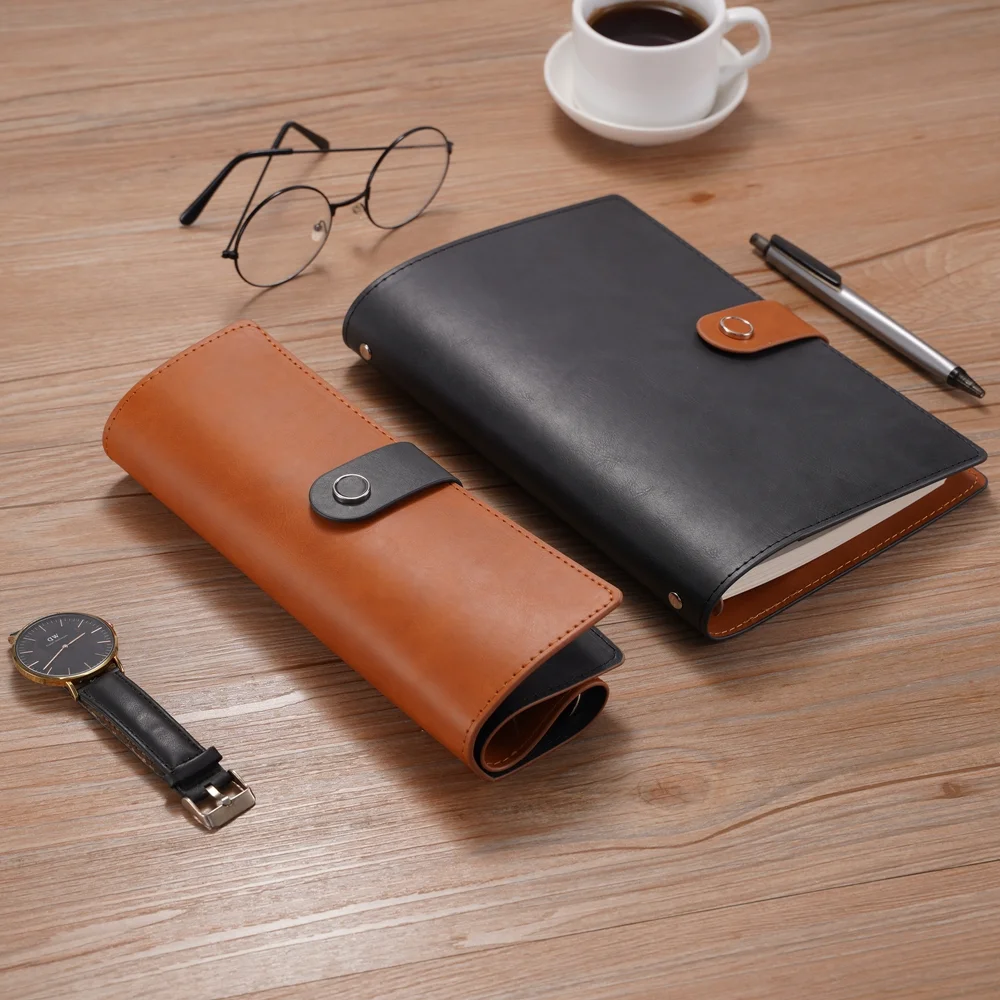 Классический мягкий чехол на заказ ежедневник черного цвета из искусственной