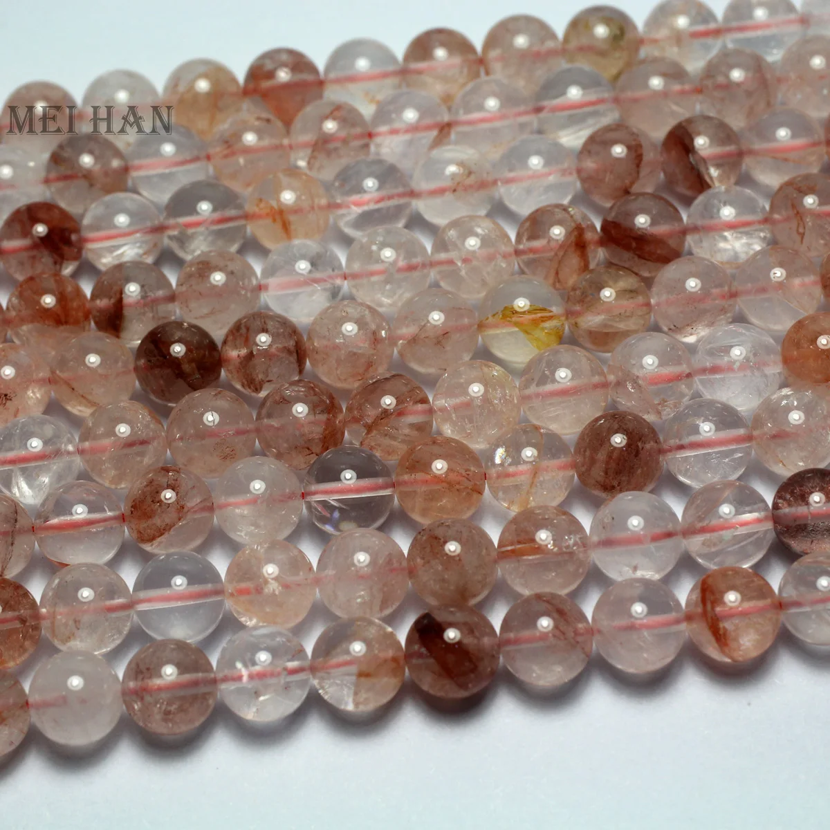 Meihan оптовая продажа 6 мм 8 10 натуральный красный кристалл кварца Гладкие Круглые