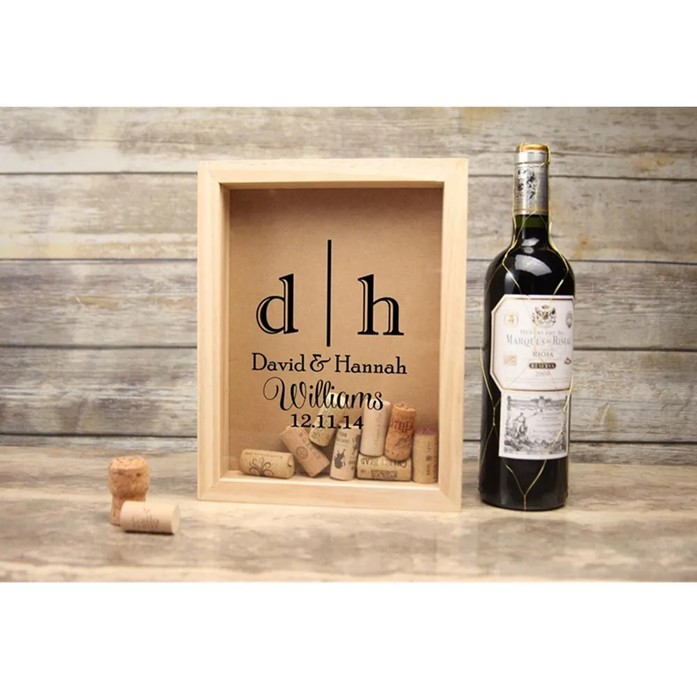 Персонализированный Деревянный держатель для вина пробки подарок на помолвку