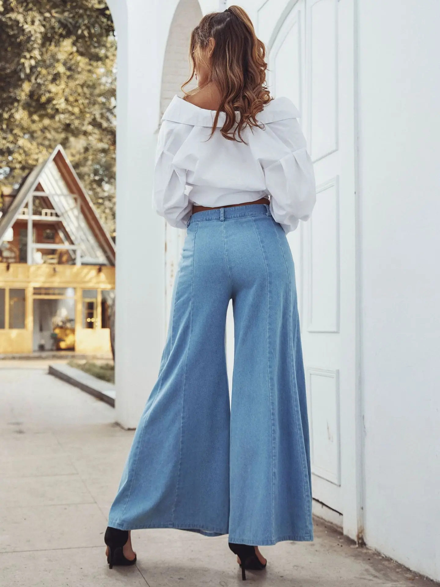 Женские ковбойские брюки в европейском и американском стиле с высокой талией