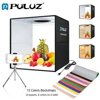 puluz new version lightbox 25 40cm photography light box adjustable lamp temperature photo shoot tent kits 12 colors backdrops
