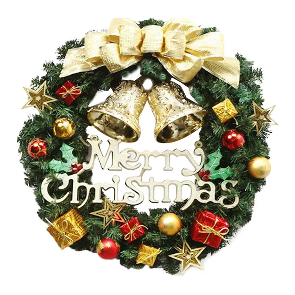 Роскошный Рождественский праздничный красный венок из перьевой сосны дверной