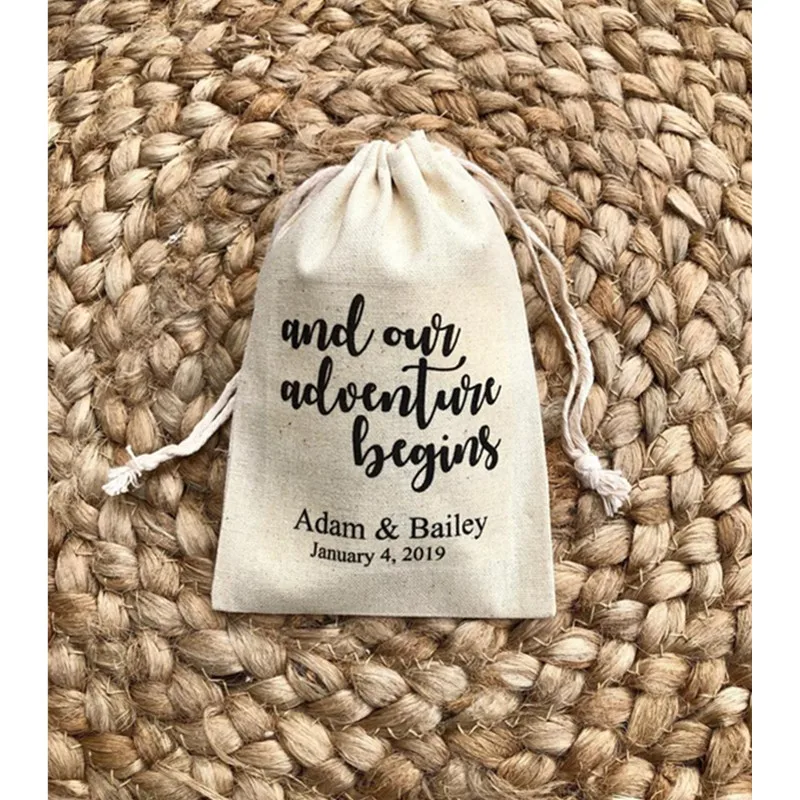 

And Our Adventure Begins pesonalized wedding favor kit bags Bachelorette gift Bag bridal welcome bags bridesmaid hangovers bag