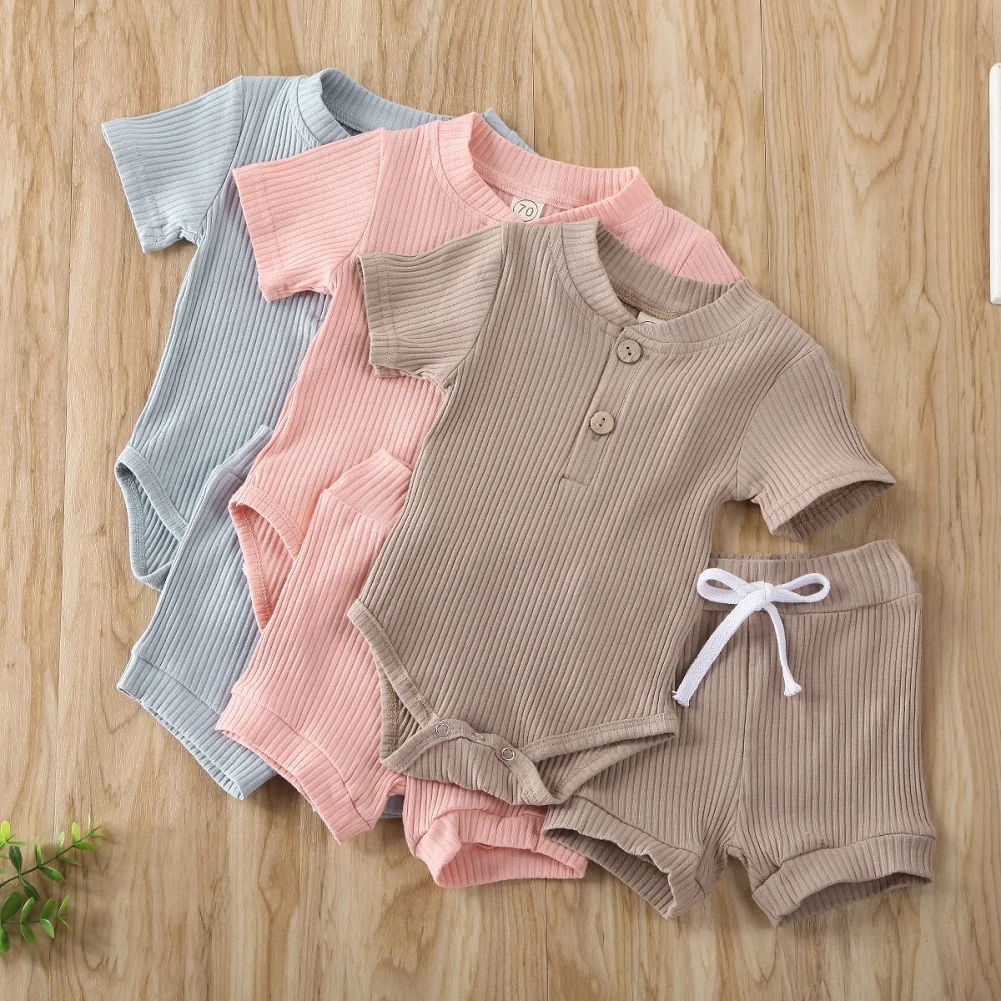 2020 Одежда для новорожденных мальчиков и девочек однотонное боди с коротким