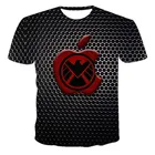 Новинка 2021, футболка с коротким рукавом и принтом яблока, летние мужскиеженские топы, рубашки 3 дт, Мужская Уличная мода, повседневные футболки большого размера