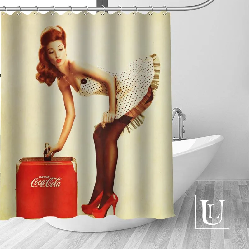 

Big Sale New Custom Pin-up Girl Shower Curtain with Hooks bathroom Waterproof Polyester Fabric DIY Your Shower Curtain