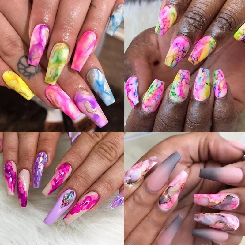 

10ml Quick-Drying Nail Art Blending Liquid Nail Polish Glue Smoke Color Ink And Color Glass Fingernails Makeup Retouching Tools