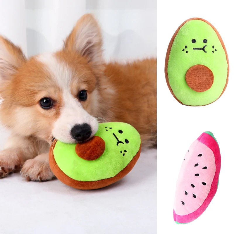 

1PC Cute Funny Puppy Training Toy Dog Cat Chew Watermelon Fruit Plush Toys Pet Playing Supplies Cat Toy Hot Sale Wholesale