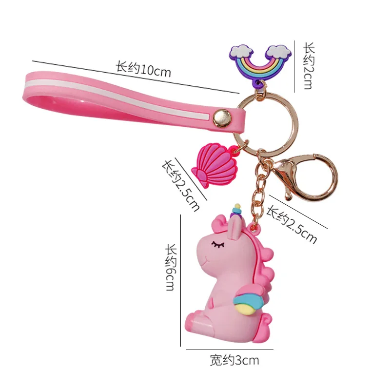 

Cute Fairytale PVC Unicorn Keychains Multi-style Horse Key Chains Holder Alloy Key Rings For Women Girls Gift Jewelry