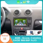 Автомагнитола RDS 2 Din с Android, мультимедийный видеоплеер для Audi A4, B8, B7, B6, S4, RS4, B7, SEAT Exeo, GPS-навигатор, DVD, FM, типоразмер 2 Din